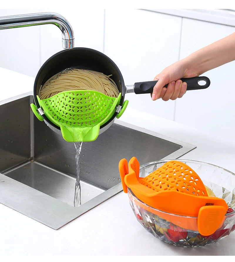 Clip-on Silicone Pan Sieve