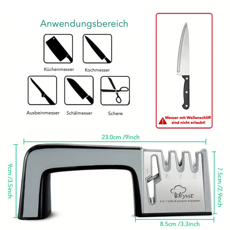 BladeSharp 4-in-1 Messerschärfer mit Schleifsteinsystem